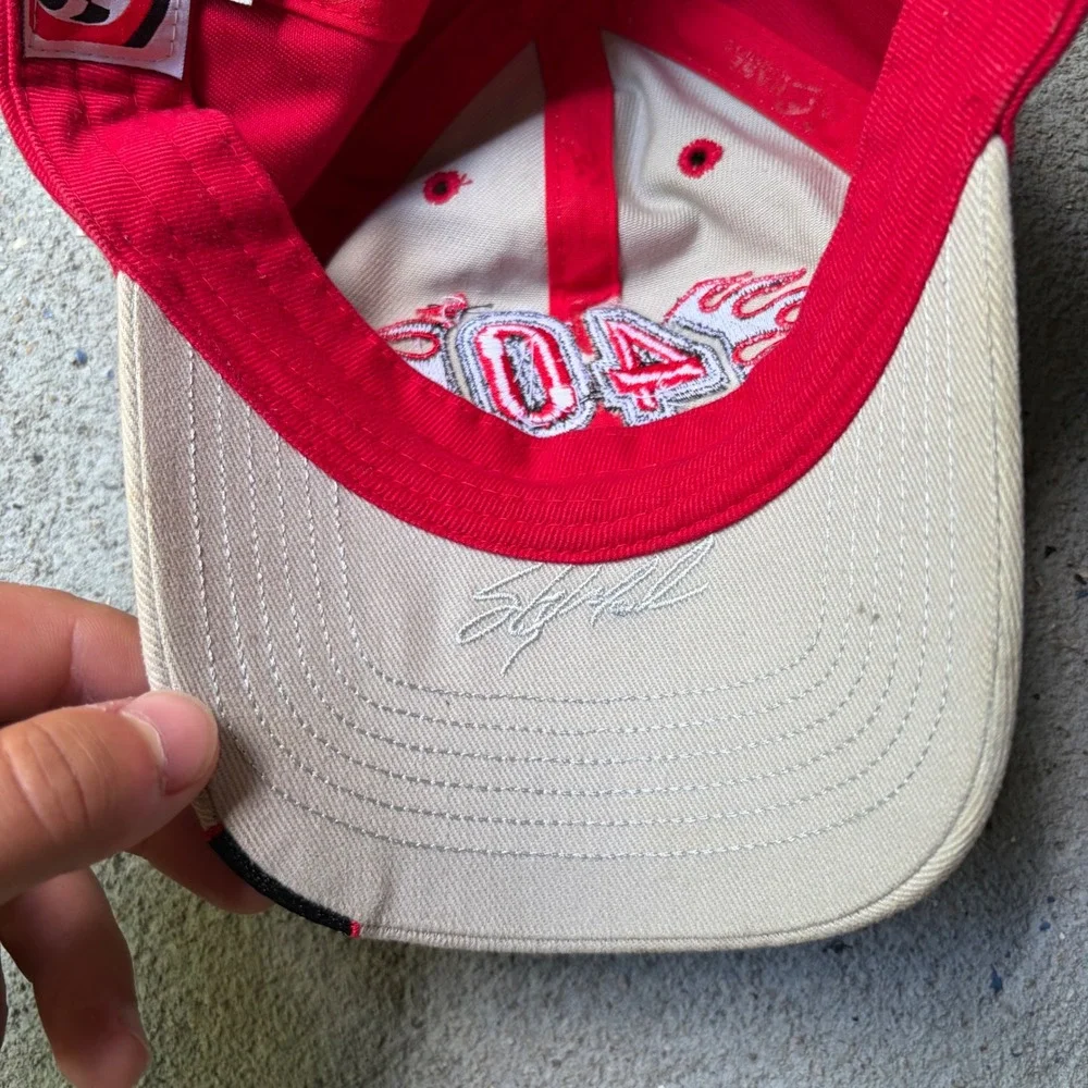 Chase Authentics Sterling Marlin #40 NASCAR Youth Hat Red Tan Flame Embroidered